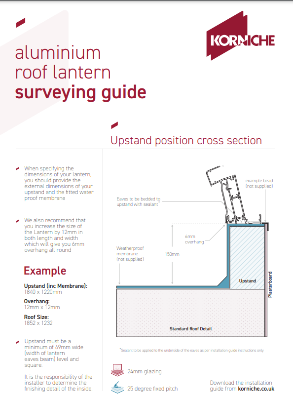 Korniche Aluminium Roof Lantern - AMBI Clear 1.2 U-Value Glazing