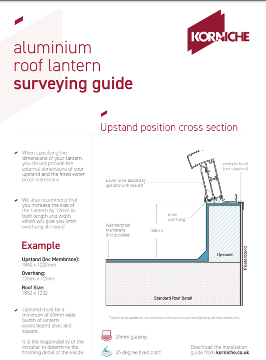 Korniche Aluminium Roof Lantern - AMBI Clear 1.2 U-Value Glazing