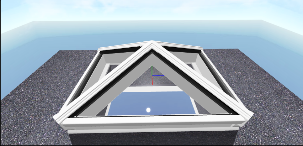 Korniche Aluminium Roof Lantern - AMBI Blue 1.2 U-Value Glazing Grey Frame