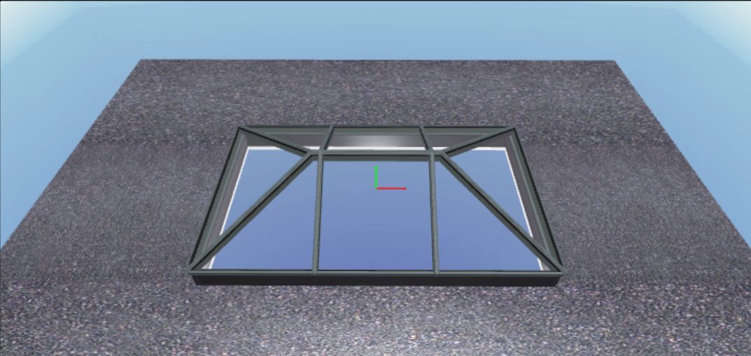 Korniche Aluminium Roof Lantern - Grey Frame AMBI Clear 1.2 U-Value Glazing  Large Dimensons