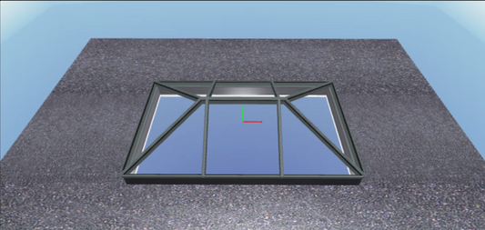 Korniche Aluminium Roof Lantern - Grey Frame AMBI Clear 1.2 U-Value Glazing  Large Dimensons