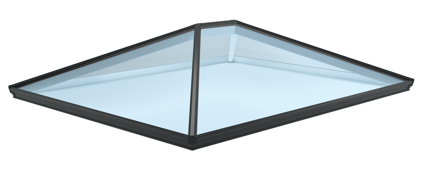 Korniche Aluminium Roof Lantern  - Grey Frame  - AMBI Sunshade Blue 1.0 U-Value Glazing  Large Dimensons