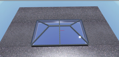 Korniche Aluminium Roof Lantern  - Grey Frame  - AMBI Sunshade Blue 1.0 U-Value Glazing  Large Dimensons